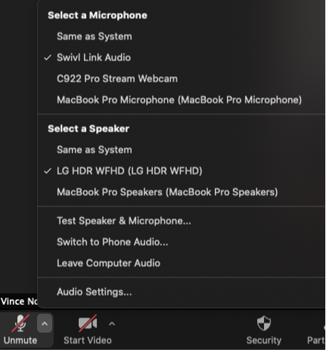 Image of microphone settings
