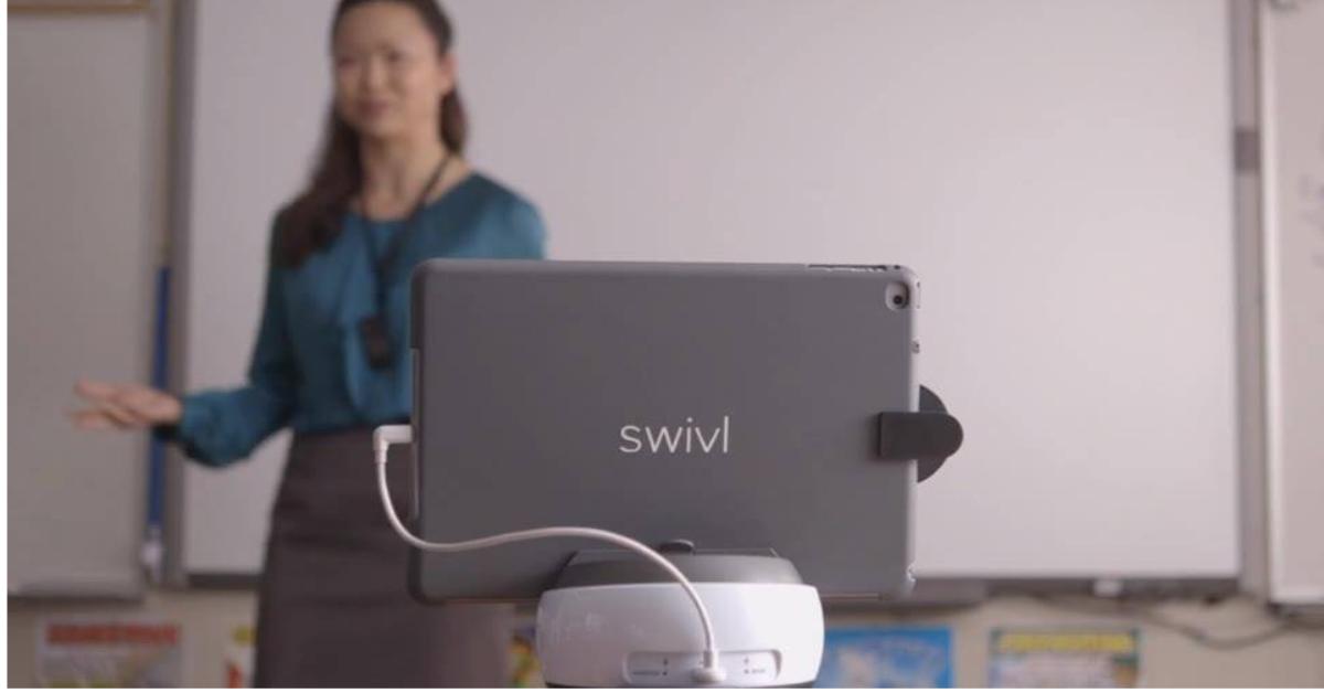 Teacher using Swivl Robot