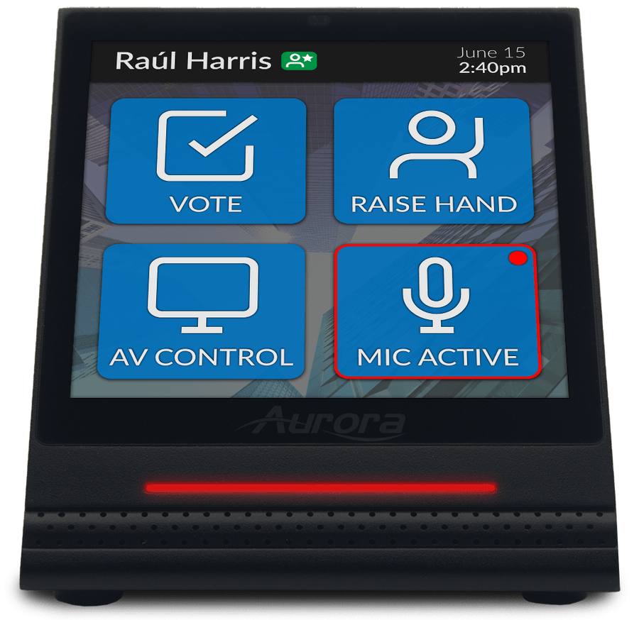 Aurora ReAX™ 4” Desktop Touch Screen/Controller with Beamforming Dante Microphone (Black)