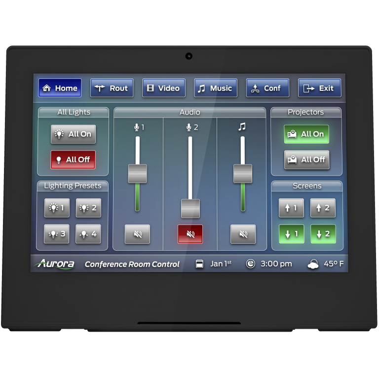 [RXT-10D-B] Aurora 10” desktop ReAX touch panel control system with Ethernet, WiFi, and NFC (Black)