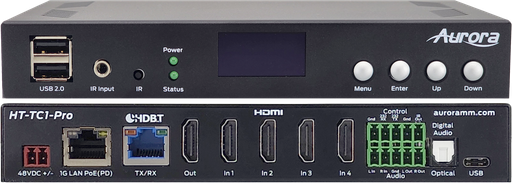 [HT-TC1-PRO] Aurora 4 input 4K60 4:4:4 uncompressed HDBaseT™ 2.0 transceiver 330ft