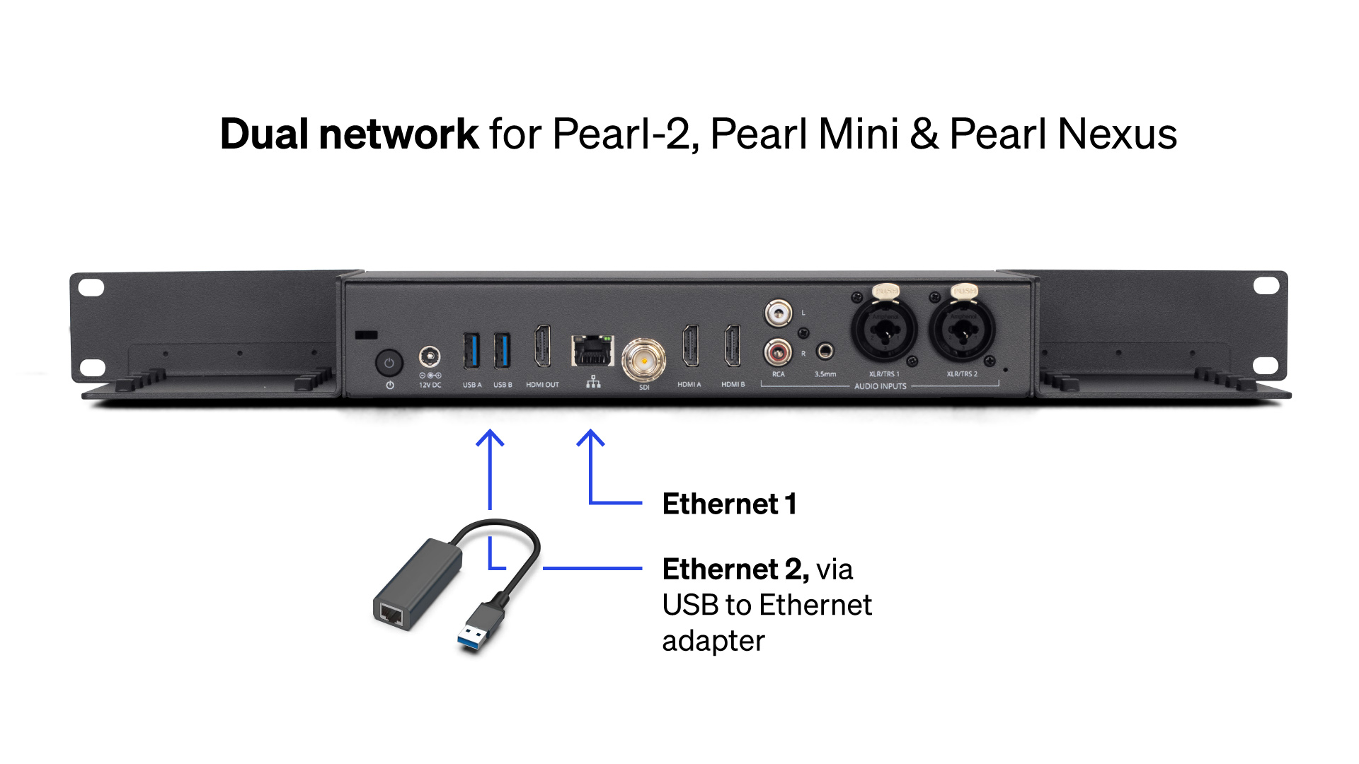 Diagram - dual network for Pearl-2, Pearl Mini and Pearl Nexus