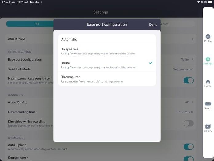 Swivl set up for integrated audio - Zoom