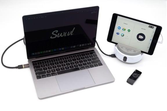 Connect USB-A cable to your Swivl robot and computer