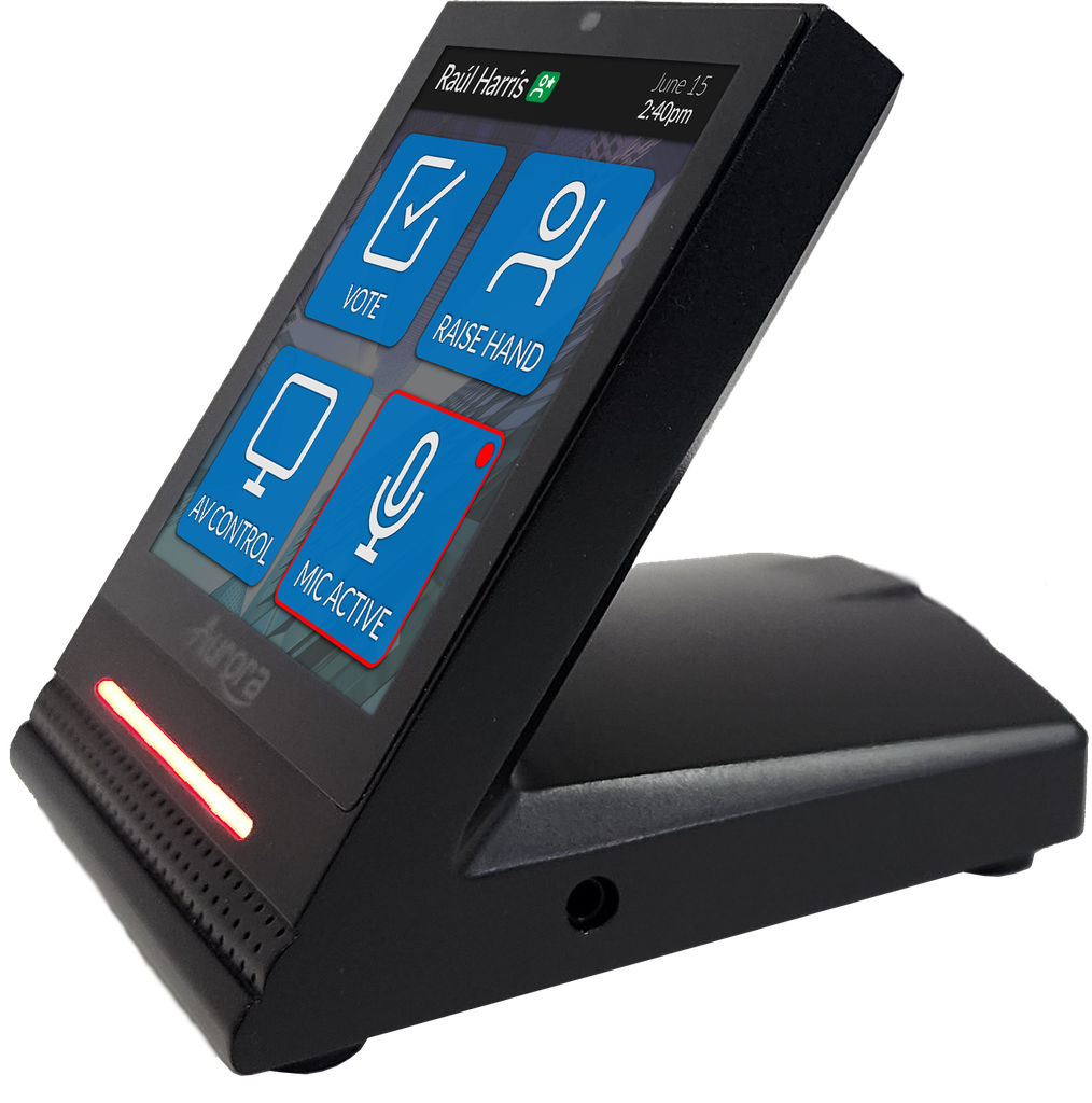 Aurora ReAX™ 4” Desktop Touch Screen/Controller with Beamforming Dante Microphone (black)