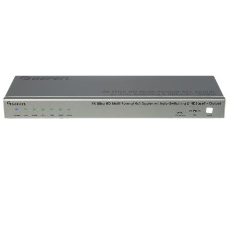 4K Ultra HD Multi-Format 4x1 Scaler with Auto-Switching and Split HDMI and HDBaseT Outputs