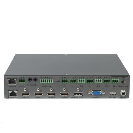 4K Ultra HD 600 MHz Multi-Format 5x1 Scaler w/ Auto-Switching & Split HDMI & HDBaseT Outputs
