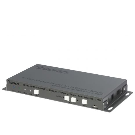 4K Ultra HD Multi-Format 2x1 HDBaseT Sender w/ Scaler, Auto-Switching, and POH
