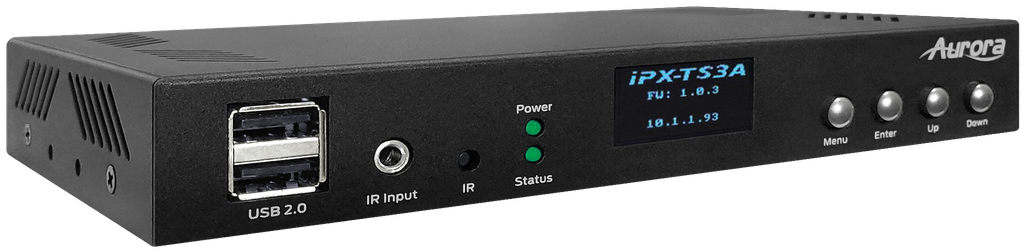 Aurora 3rd gen. 4K 10Gbps SDVoE AV-over-IP simultaneous encode/decode transceiver box with 2 HDMI® in, 1 HDMI® out and advanced scaling (ASIC model, copper+fiber version)