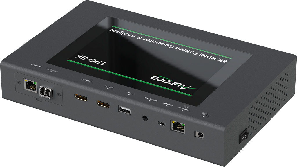 Aurora 8K HDMI 2.1 Test Pattern Generator & Analyzer with SDVoE Option and AVoIP Tests