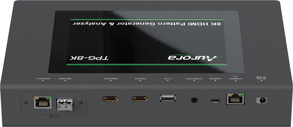 Aurora 8K HDMI 2.1 Test Pattern Generator & Analyzer with SDVoE Option and AVoIP Tests
