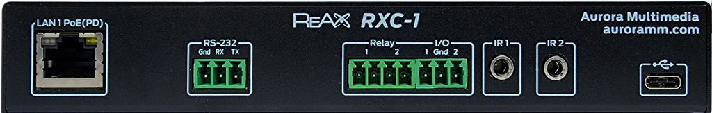 Aurora ReAX control processor with serial, relay, I/O, IR, and Ethernet control ports