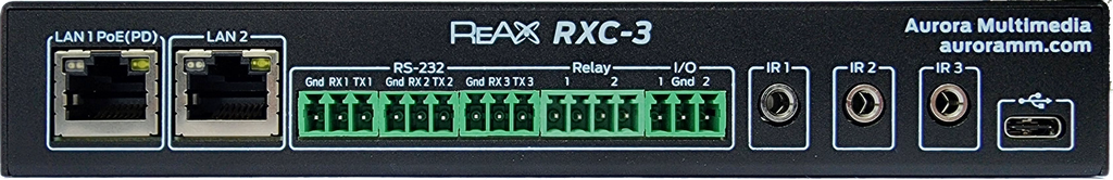 ReAX control processor with additional serial, relay, I/O, IR, and Ethernet control ports
