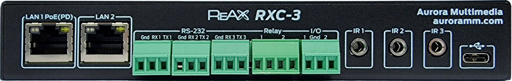 ReAX control processor with additional serial, relay, I/O, IR, and Ethernet control ports
