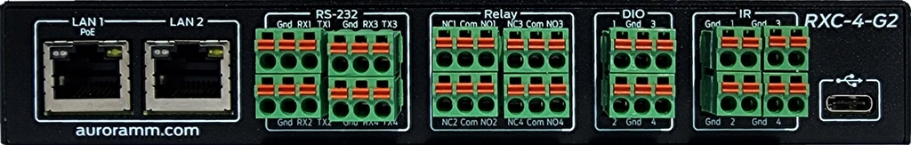 Aurora ReAX control processor with maximum serial, relay, I/O, IR, and Ethernet control ports