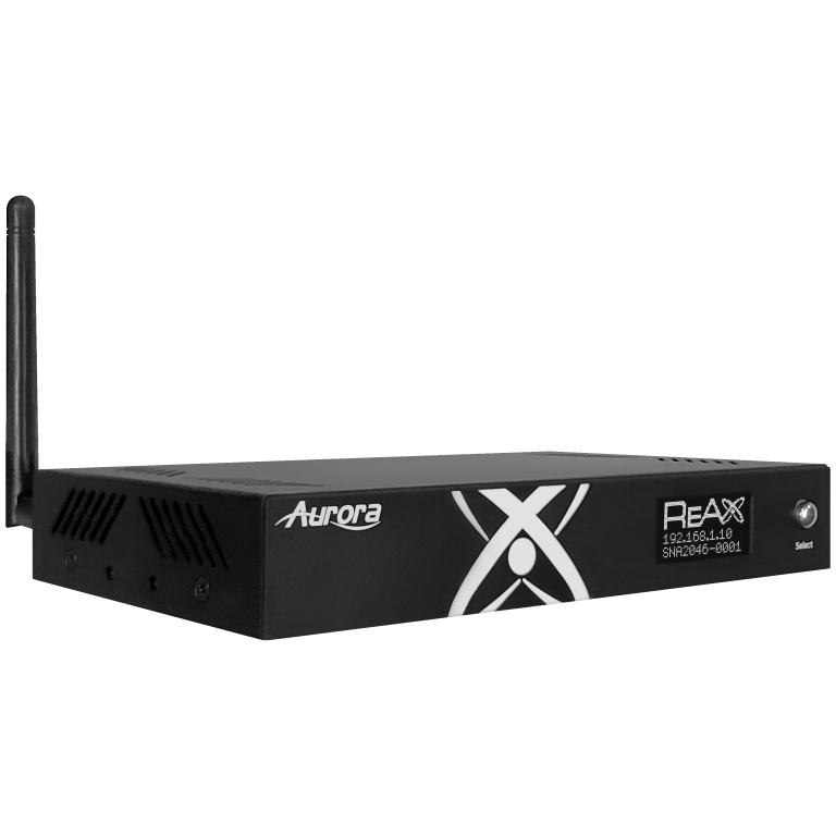 Aurora ReAX control processor with Ethernet & WiFi, and HDMI out for BYO touch monitor or digital signage and media playback
