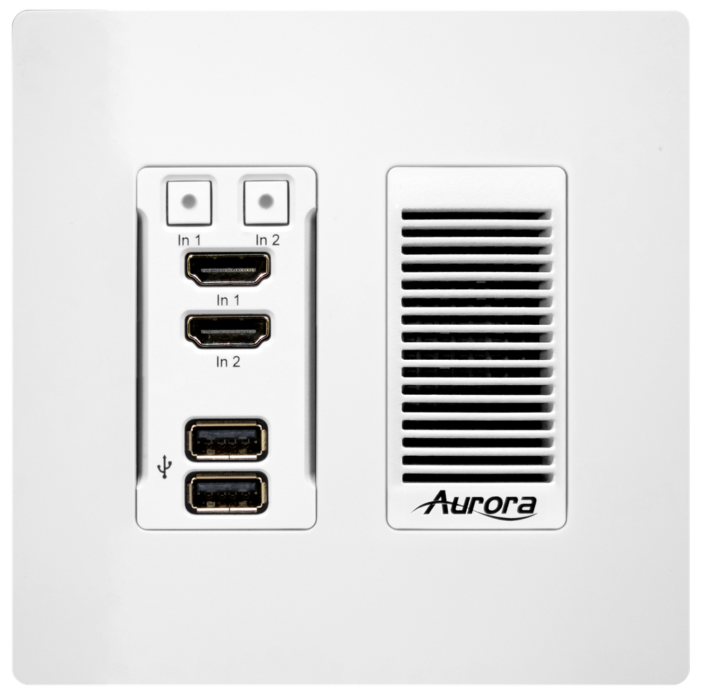 Aurora 3rd gen. 4K 10Gbps SDVoE AV-over-IP transmitter 2-gang wall plate (ASIC model, copper version)