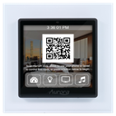 Aurora 4” 1:1 aspect ratio wall mount ReAX touch panel control system with serial, relays, I/O, IR, and Ethernet control ports (black)
