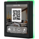 Aurora 4” 1:1 aspect ratio wall mount ReAX touch panel control system with serial, relays, I/O, IR, and Ethernet control ports (black)