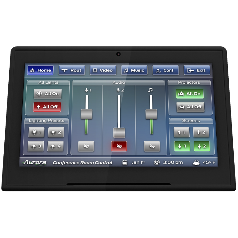 Aurora 8” desktop ReAX touch panel control system with Ethernet and WiFi