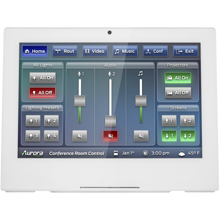 Aurora 10” desktop ReAX touch panel control system with Ethernet, WiFi, and NFC