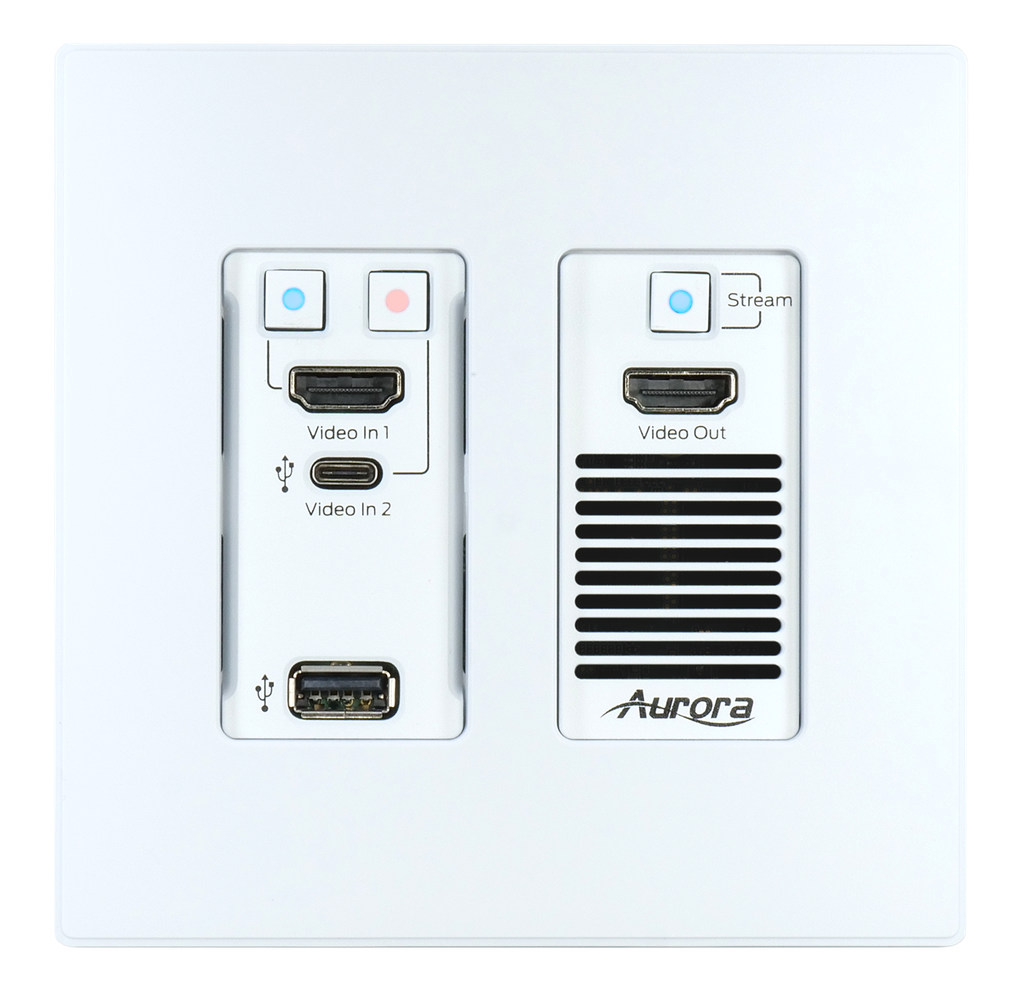 Aurora Next-gen 4K60 4:4:4 1Gbps AV-over-IP transceiver box utilizing Aurora’s Mimix™ CODEC technology (copper+SFP slot)