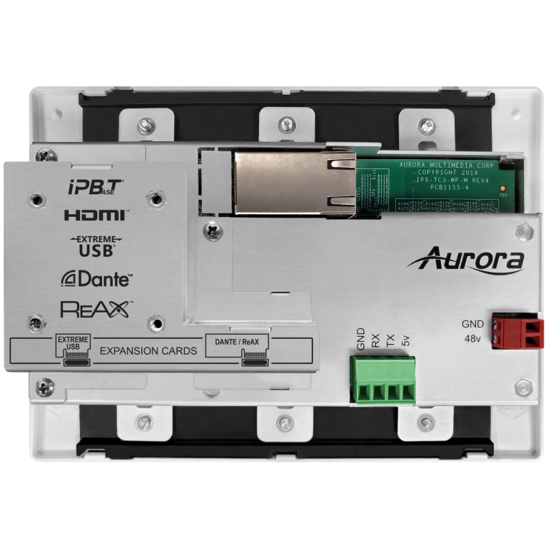 Aurora 3rd gen. 4K 10Gbps SDVoE AV-over-IP transceiver wall plate (ASIC model, copper version)