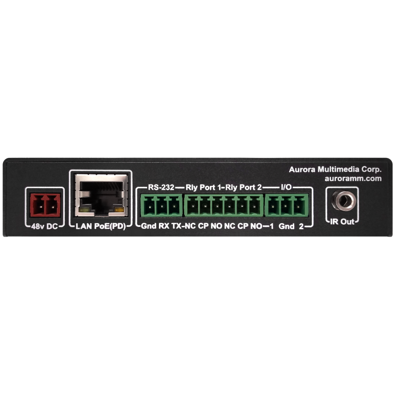 Aurora Control port expansion box with serial, relay, I/O, IR, and Ethernet control ports