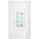 8-button 1-gang backlit button control pad with serial, IR, and Ethernet control ports