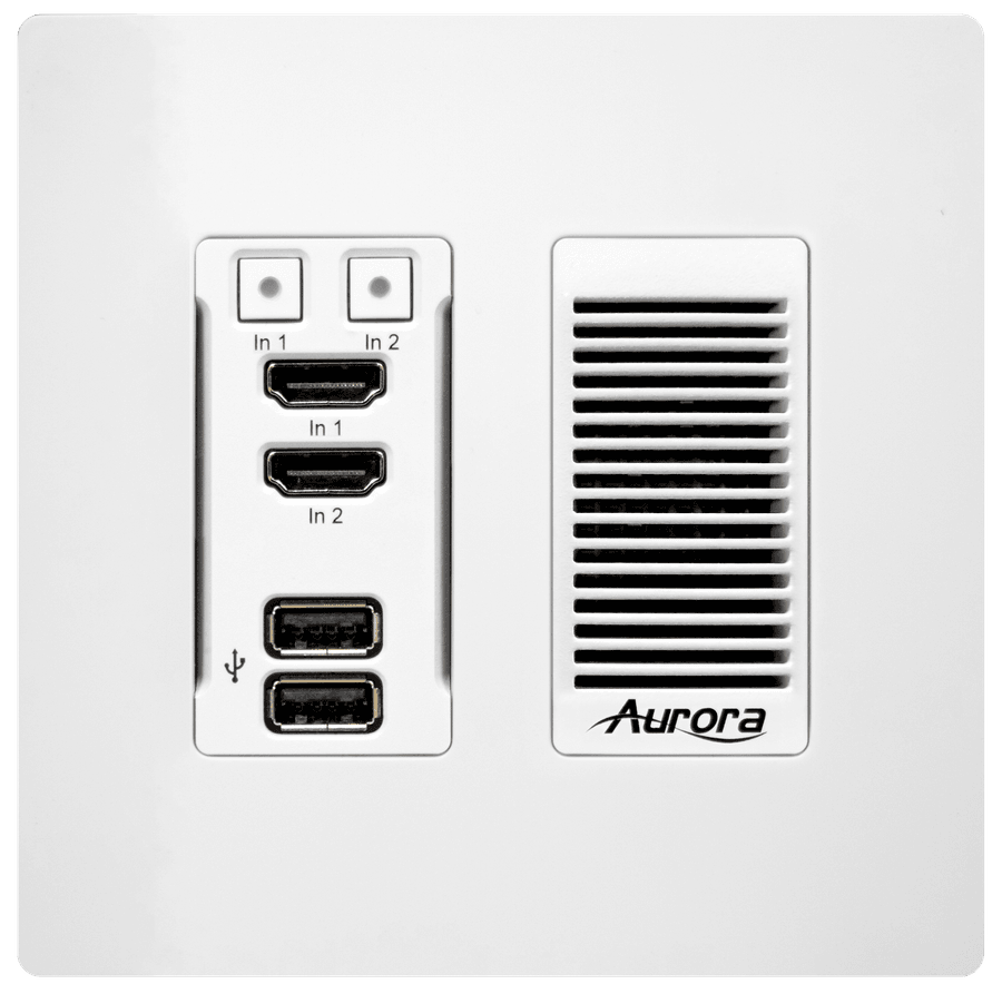 Aurora 2 input 4K60 4:4:4 uncompressed HDBaseT™ 2.0 tranmitter wall plate 330ft