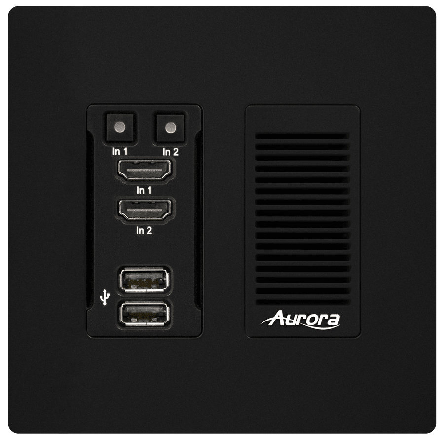 Aurora 2 input 4K60 4:4:4 uncompressed HDBaseT™ 2.0 tranmitter wall plate 330ft
