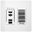 Aurora 2 input 4K60 4:4:4 uncompressed HDBaseT™ 2.0 tranmitter wall plate 330ft