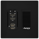 Aurora 3rd gen. 4K 10Gbps SDVoE AV-over-IP transmitter 2-gang wall plate (ASIC model, copper version)