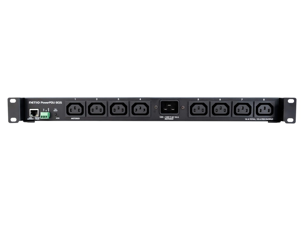 NETIO PowerPDU 8QS: LAN PDU, 8 outputs (8x IEC-320 C13) (2 channels metered)