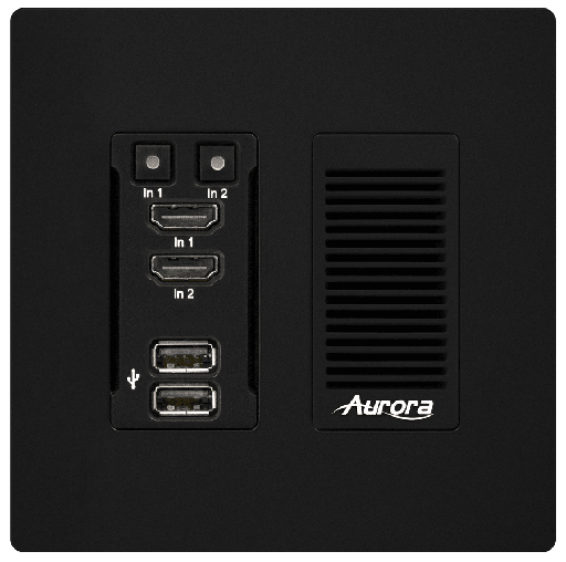Aurora 2 input 4K60 4:4:4 uncompressed HDBaseT™ 2.0 tranmitter wall plate 330ft