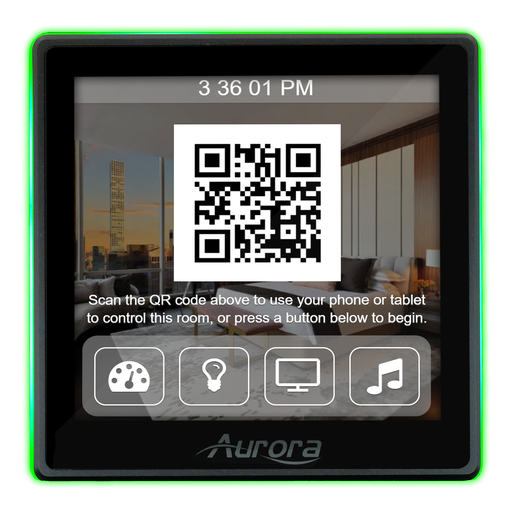 [RXT-4WM-B] Aurora 1:1 aspect ratio wall mount ReAX touch panel control system with serial, relays, I/O, IR, and Ethernet control ports