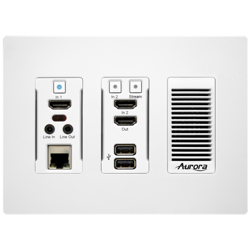 Aurora 3rd gen. 4K 10Gbps SDVoE AV-over-IP transceiver wall plate (ASIC model, copper version)