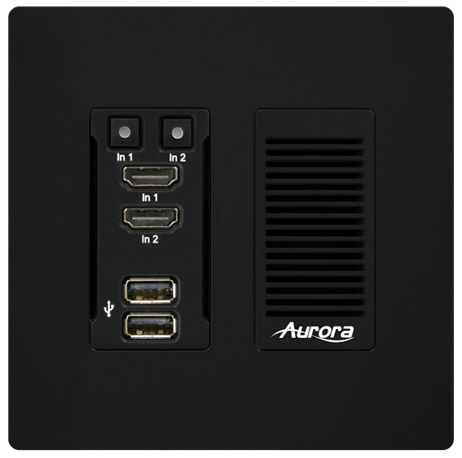 Aurora 3rd gen. 4K 10Gbps SDVoE AV-over-IP transmitter 2-gang wall plate (ASIC model, copper version)