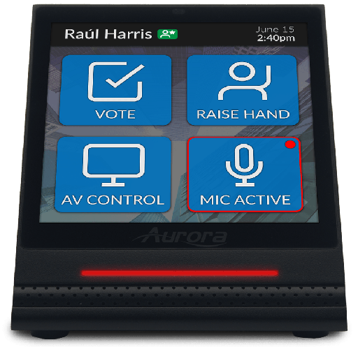 [RXT-4D-B] Aurora ReAX™ 4” Desktop Touch Screen/Controller with Beamforming Dante Microphone (Black)