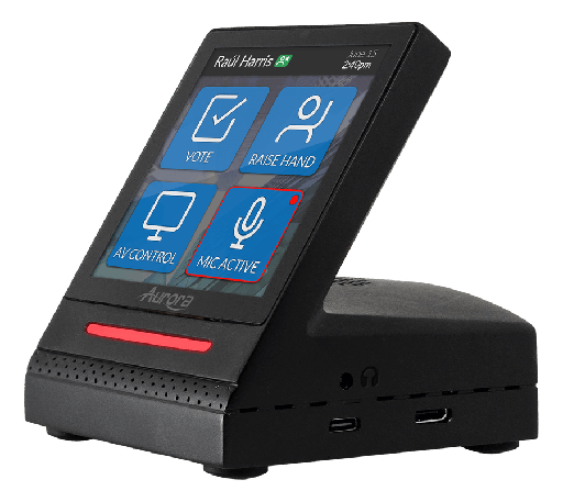 [RXT-4DV-B] Aurora ReAX™ 4” Desktop Touch Screen/Controller with Beamforming Dante Microphone & 4K AV over IP (Black)
