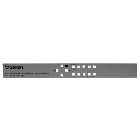 Gefen 4K Ultra HD 600 MHz 4x1 Multiview Seamless Switcher w/ Audio De-Embedder