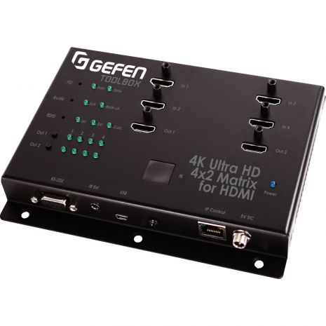 Gefen Route 4 Ultra Hi-Def sources to 2 Ultra HD dsiplays with FST, 3DTV and 4K X 2K Ultra Hi-Def support